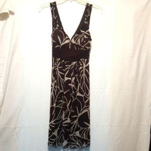 Brown Tropical Mesh Dress